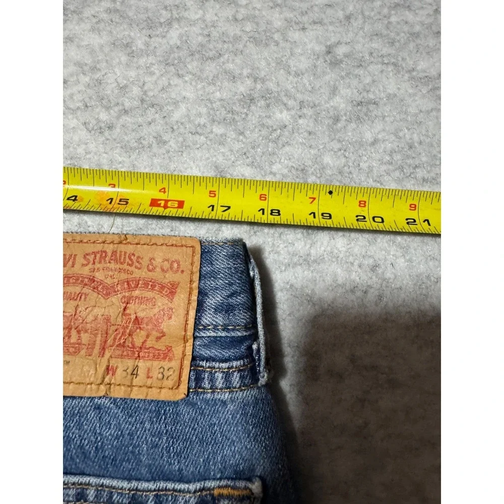 Levi's 505 Regular Fit Jeans Womens W34 L32 Light Wash Straight Leg Denim ;
